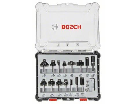BOSCH ZESTAW FREZÓW 15szt. UCHWYT 6mm 2607017471