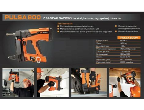PASLODE OSADZAK GAZOWY SPIT PULSA 800P+
