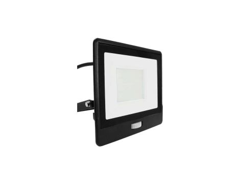 Projektor LED z czujnikiem ruchu 50W 4000lm 3000K Dioda SAMSUNG IP65 Kabel 1m Czarny 5 Lat Gwarancji 20289