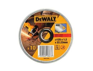 DEWALT TARCZA DO CIĘCIA METALU 125 x 1,2 x 22,2mm 10sztuk INOX