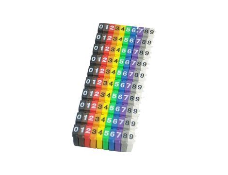 Oznacznik kabli 0-9 na kable o średnicy 4-5.5mm, kolor niebieski
