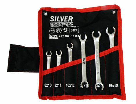 ZESTAW KLUCZY PŁASKICH PÓŁOTWARTYCH KOMPLET 6szt. /SILVER - 2