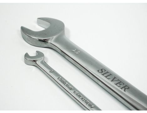 ZESTAW KLUCZY PŁASKO-OCZKOWYCH Z GRZECHOTKĄ SILVER  /8szt.