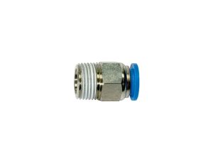 Złączka pneumatyczna wtykowa prosta do węża fi 14 mm, R 3/8 GZ, mosiądz niklowany
