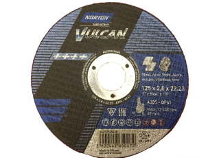 NORTON TARCZA VULCAN DO METALU 125 x 2.0 x 22.2mm-T41 A30S