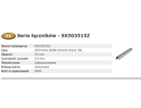 BOSTITCH ZSZYWKI SX 35x15