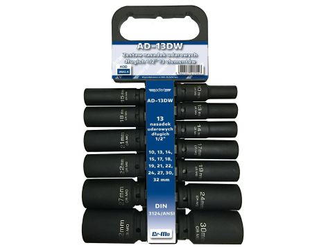 ADLER NASADKI UDAROWE 13szt.DŁ. /ADLER 10-32mm /WIESZAK AD-13DW
