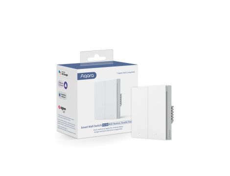 Przełącznik z Neutral, Zigbee 3.0, EU, WS-EUK04 Aqara Wall Double Switch H1