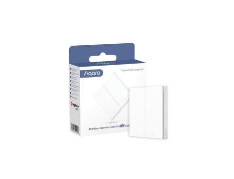 Przełącznik scienny bezprzewodowy Biały, 2 przyciski, WRS-R02 Aqara Wireless Remote Switch H1