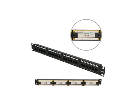 Patchpanel 24 porty Extralink CAT6 UTP