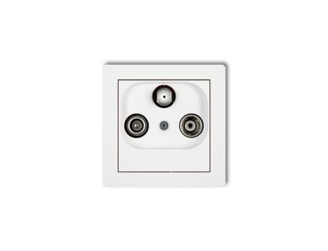 DECO Mechanizm gniazda abonenckiego RTV-SAT końcowego multimedialnego (Internet), biały mat 25DGM