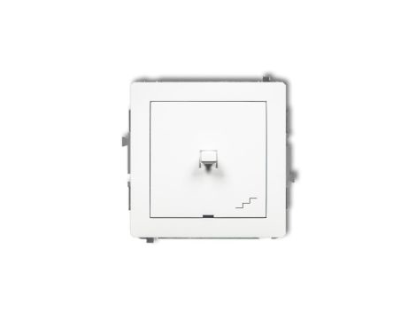 DECO Mechanizm łącznika schodowego w stylu amerykańskim, biały mat 25DWPUS-3