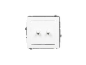 DECO Mechanizm łącznika zwiernego, dwubiegunowego w stylu amerykańskim (dwa klawisze bez piktogramów, osobne zasilanie), biały m