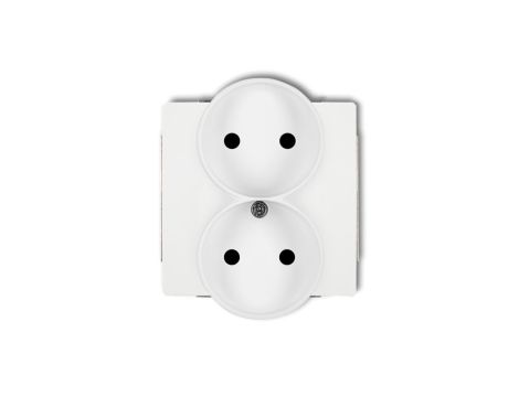 DECO Mechanizm gniazda podwójnego do ramki bez uziemienia 2x2P (przesłony torów prądowych), biały mat 25DGPR-2p