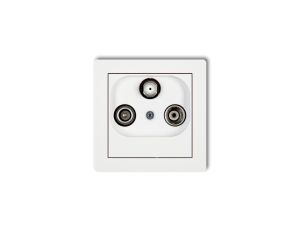 DECO Mechanizm gniazda abonenckiego RTV-SAT przelotowego 10dB, biały mat 25DGSP