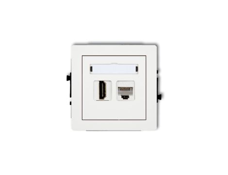 DECO Mechanizm gniazda pojedynczego HDMI 2.0 + gniazda komp. poj. 1xRJ45, kat. 5e, 8-stykowy, biały mat 25DGHK