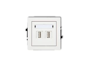 DECO Gniazdo podwójne 2xUSB-AA 2.0 biały mat 25DGUSB-2