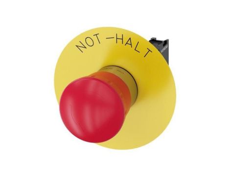 Przycisk bezpieczeństwa kpl 22mm metal czerwony 1R przez obrót etykieta Not Halt IP69k SIRIUS ACT 3SU1150-1HB20-1CH0