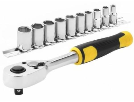 STANLEY ZESTAW KLUCZY  11el. 1/2" + GRZECHOTKA