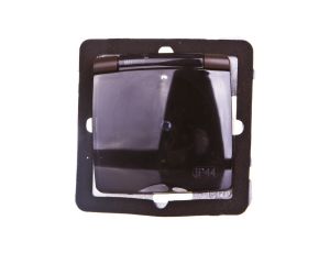 KARO Gniazdo bryzgoszczelne z/u Schuko IP44 klapka przezroczysta czekoladowy metalik GPH-1SS/m/40/d