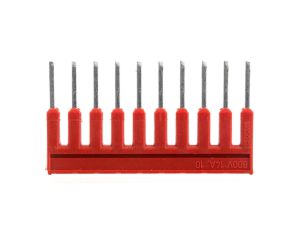 Mostek grzebieniowy z izolacją 10-torowy 14A czerwony 2000-410/000-005 /25szt./
