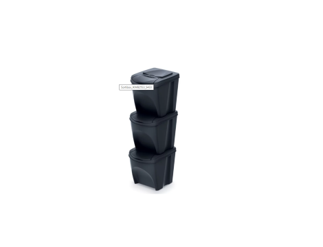KEDEN KOSZ NA ŚMIECI SORTIBOX 35L SET 3 - SZARY KAMIENNY