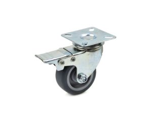 Koło obrotowe skrętne z hamulcem PP/TPR 50mm lub 75 mm, ŚREDNICA: 75 mm