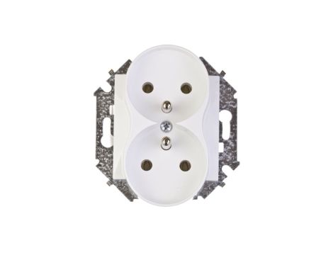 Simon 15 Gniazdo podwójne z/u 16A IP20 białe 1591462-030