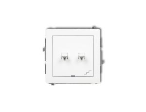 DECO Mechanizm łącznika podwójnego schodowego w stylu amerykańskim, biały mat 25DWPUS-33