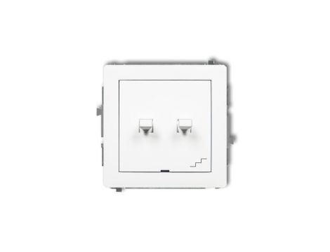 DECO Mechanizm łącznika podwójnego schodowego w stylu amerykańskim, biały mat 25DWPUS-33