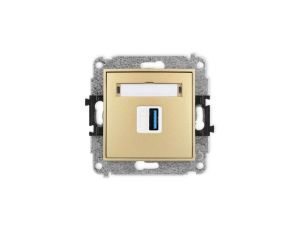ICON Mechamizm gniazda pojedynczego USB A-A 3.0 złoty 29IGUSB-5