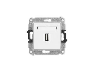 ICON Mechanizm gniazda pojedynczego USB A-A 2.0 biały mat 25IGUSB-1