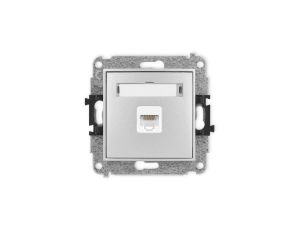 ICON Mechanizm gniazda komputerowego pojedynczego 1xRJ45, kat. 5e, 8-stykowy srebrny metalik 7IGK-1