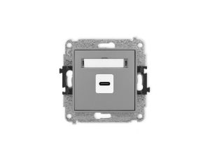 ICON Mechanizm gniazda pojedynczego 1xUSB C-C szary mat 27IGUSB-7