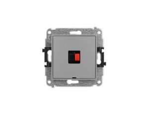 ICON Mechanizm gniazda głośnikowego pojedynczego, bez pola opisowego szary mat 27IGGBO-1