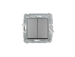 ICON Mechanizm łącznika jednobiegunowego ze schodowym (osobne zasilanie) srebrny metalik 7IWP-10.2