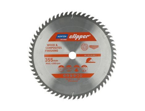 NORTON PIŁA TARCZOWA 355mm x 30mm x 60z DREWNO I KOMPOZYTY ATB (3,2 / 2,4)