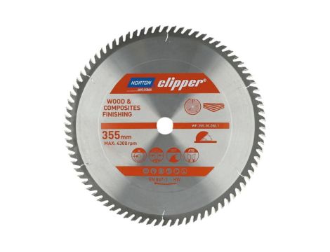 NORTON PIŁA TARCZOWA 355mm x 30mm x 80z DREWNO I KOMPOZYTY ATB (3,2 / 2,4)