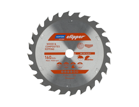 NORTON PIŁA TARCZOWA 160mm x 16mm x 24z DREWNO I KOMPOZYTY ATB (2,6 / 1,6)