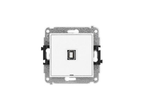 MINI Mechanizm gniazda pojedynczego USB A-B 2.0, bez pola opisowego biały mat 25MGUSBBO-3