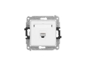 MINI Mechanizm gniazda komputerowego pojedynczego 1xRJ45, kat. 6A, 8-stykowy biały mat 25MGK-7
