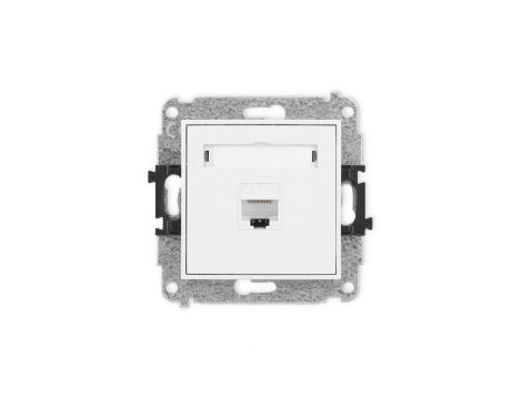 MINI Mechanizm gniazda komputerowego pojedynczego 1xRJ45, kat. 6A, 8-stykowy biały mat 25MGK-7