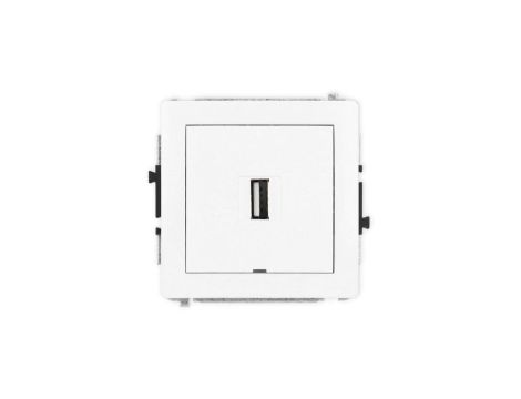 DECO Mechanizm gniazda pojedynczego USB A-A 2.0, bez pola opisowego, biały mat 25DGUSBBO-1