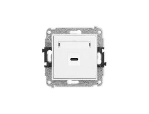 MINI Mechanizm gniazda pojedynczego 1xUSB C-C biały mat 25MGUSB-7