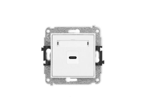 MINI Mechanizm gniazda pojedynczego 1xUSB C-C biały mat 25MGUSB-7