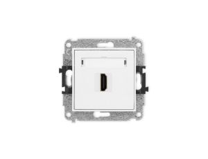 MINI Mechanizm gniazda pojedynczego HDMI 2.0 biały mat 25MHDMI-3