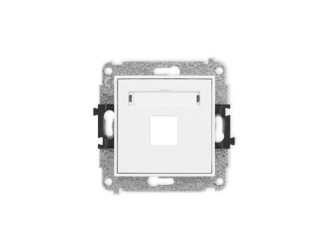 MINI Mechanizm gniazda multimedialnego pojedynczego bez modułu (standard Keystone) biały mat 25MGM-1P