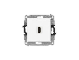 MINI Mechanizm gniazda pojedynczego HDMI 2.0, bez pola opisowego biały mat 25MHDMIBO-3