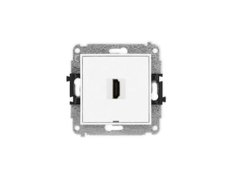 MINI Mechanizm gniazda pojedynczego HDMI 2.0, bez pola opisowego biały mat 25MHDMIBO-3