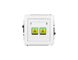 DECO Mechanizm gniazda światłowodowego/optycznego podwójnego, biały mat 25DGOP-2